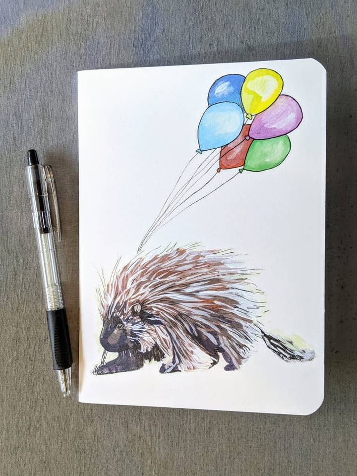 Party Porcupine Notebook for wholesale by Blue Desk Art