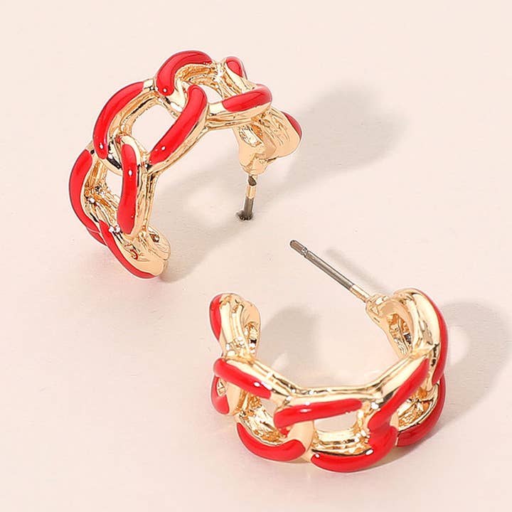 Créoles en émail pour la vente par Sensibling Corp.