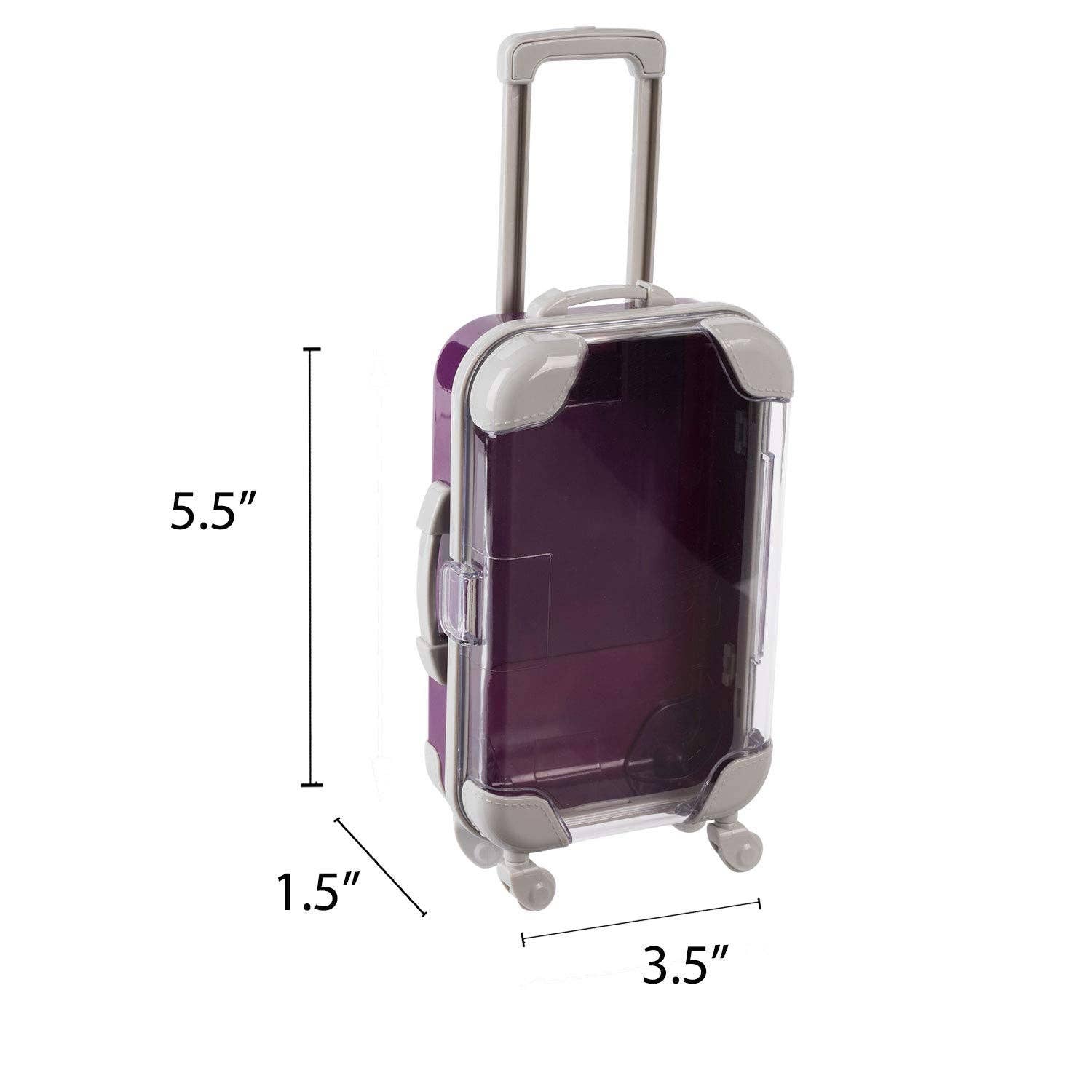 Hammont - Wholesale Party Favor Bag/Box - Mini Suitcase Candy Box 4 Pack 5.5"X3.5"X1.5" Purple2