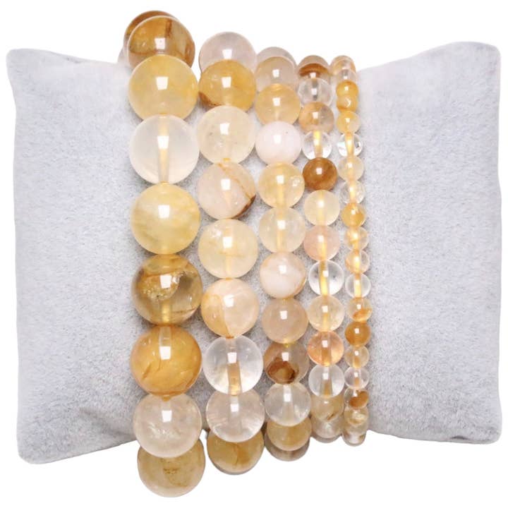 Bracciale in quarzo ematoide giallo A+ per la vendita all'ingrosso da parte di Foliesbijoux