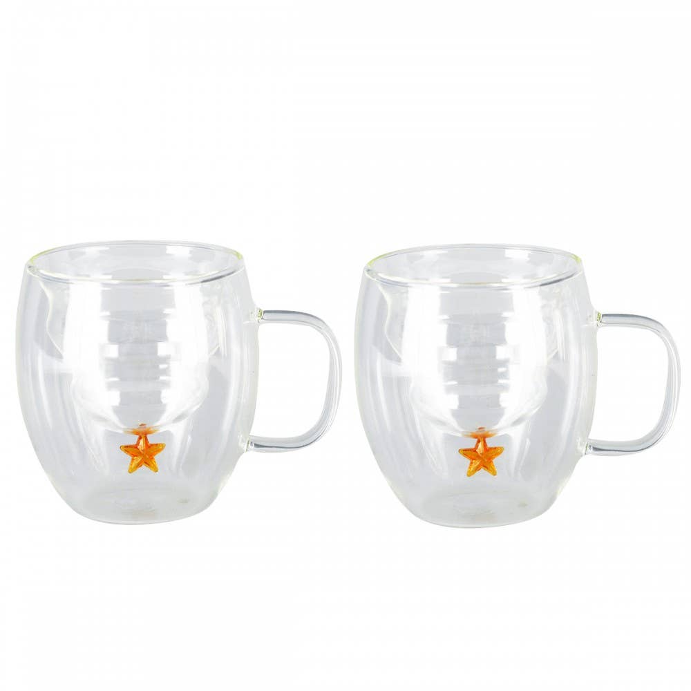 AULICA - Wholesale Coffee Mug - Double-walled star gold cups 250ml - set of 22