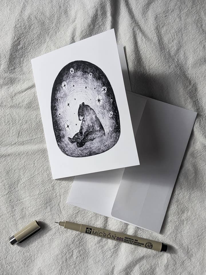 "Ursa" Notecard for wholesale by Moth Folk Studio