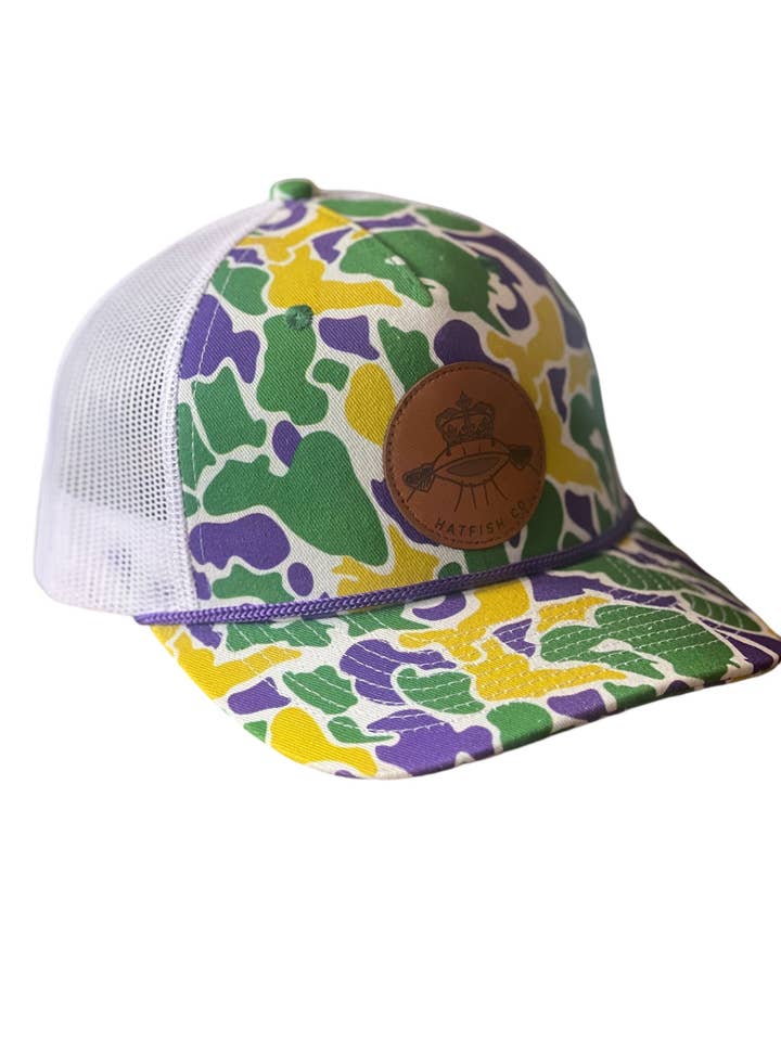 Youth Camo Mardi Gras for wholesale by Hatfish Co