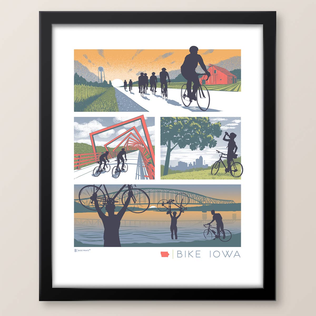 Bozz Prints - Wholesale Art Print - Bike Iowa Print1