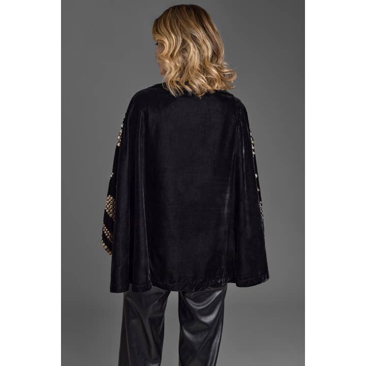 SAACHI - Vendita all'ingrosso Mantellina - Donna - Cappellino per feste in velluto con paillettes1