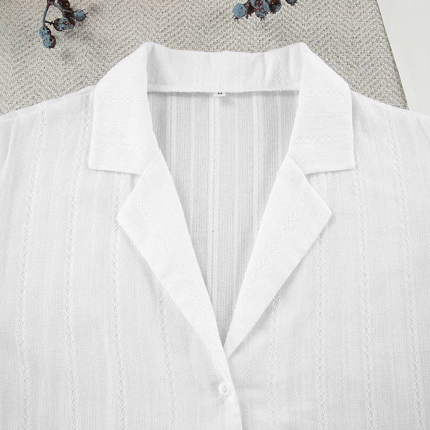 Dipped Shop – Engroshandel Pyjamasæt - Dame – Stribet Jacquard Blødt Nattøjssæt DPS22398