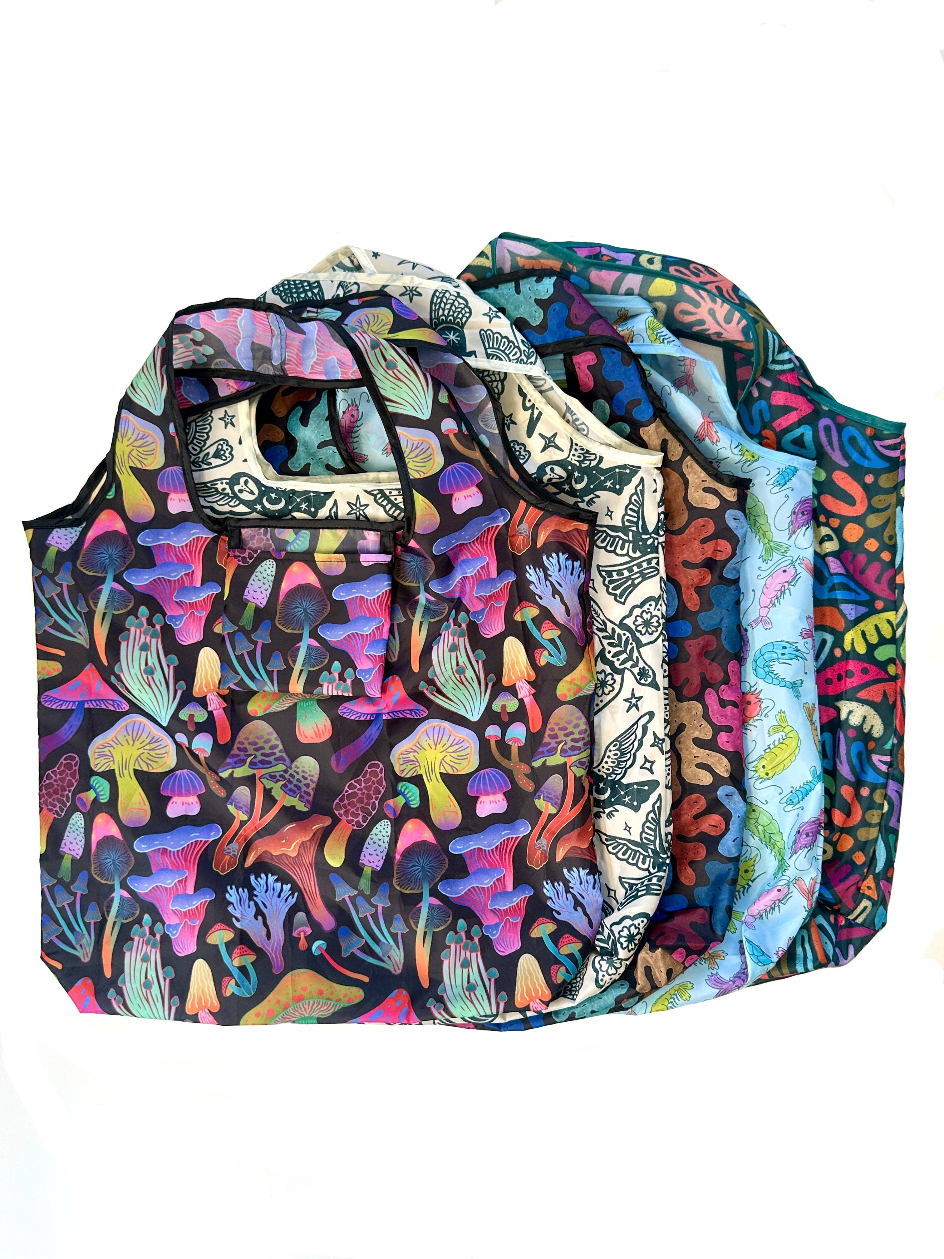 liadelyonart - Wholesale Grocery/Shopping Bag - Funky Mushroom Reusable Tote Bag5