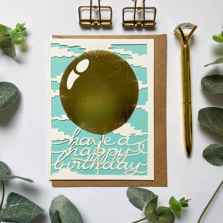 Balloon birthday card, Happy birthday card for wholesale by Chow's Stories