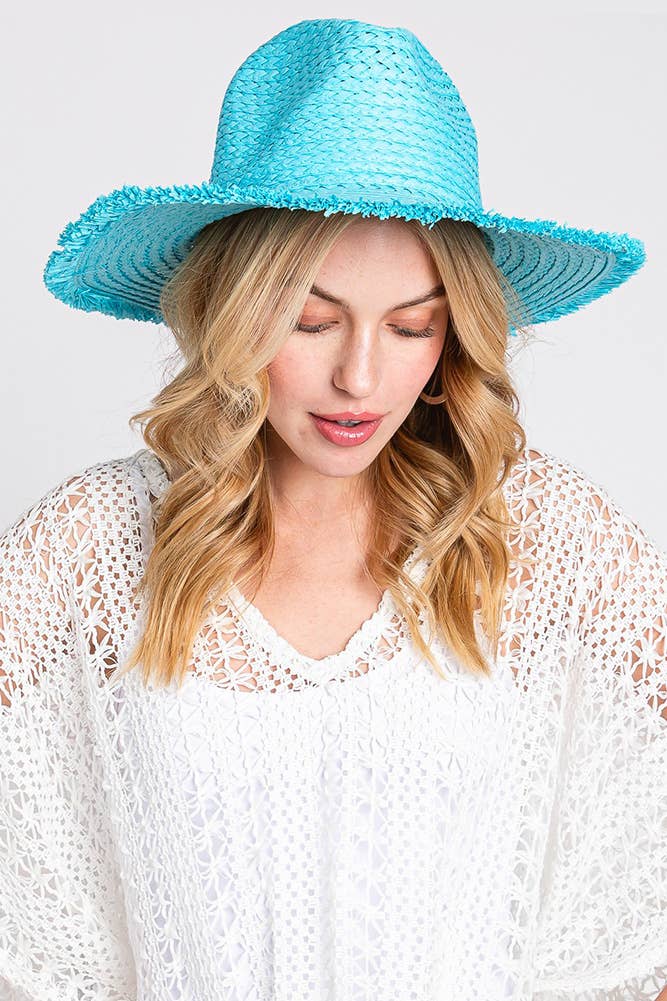 Hana - Wholesale Straw Hat - Women's - Frayed Solid Straw Hat8