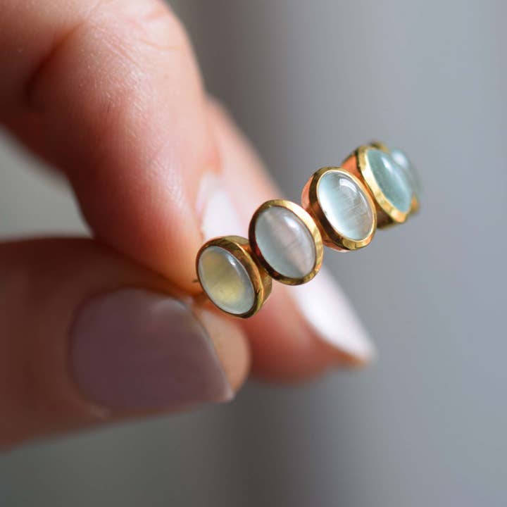 La Kaiser - Wholesale Multi-Stone Ring - Sky Blue Cats Eye Flow Ring2