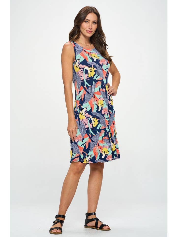 Focus Fashion - Wholesale Dress - Women's - Crush Sleeveless Dress - IT2892