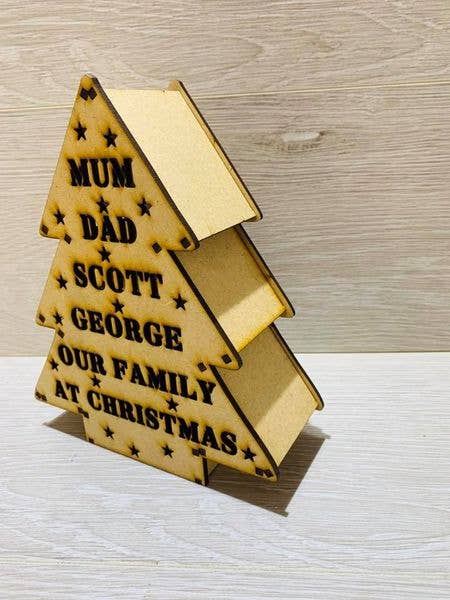 Boîte 3D Arbre lumineux pour la vente par manchester laser cuts