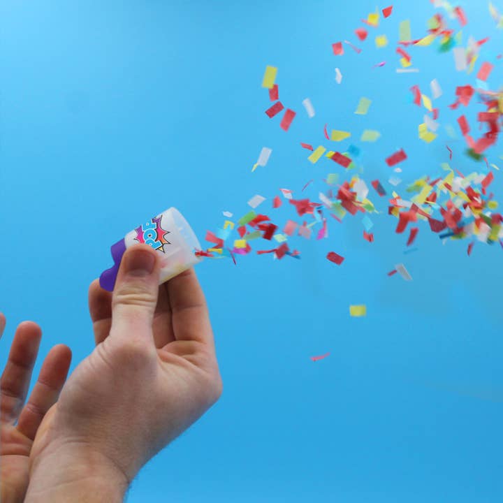 Pull-N-Pop Confetti Popper Open Stock for wholesale by JFL Enterprises