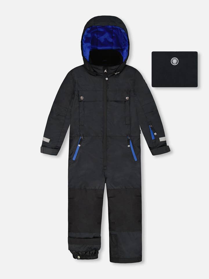 Solid One-Piece Teknik Snowsuit Svart för wholesale av Deux par Deux