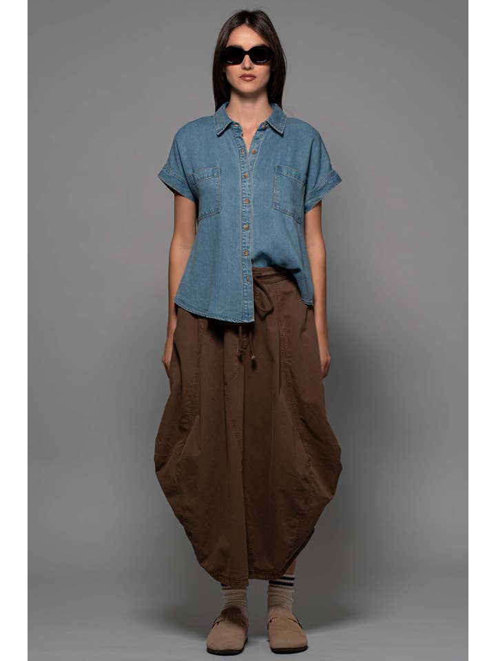 BLUE Lightweight Lyocell Camp Collar Denim Shirt for wholesale on Faire