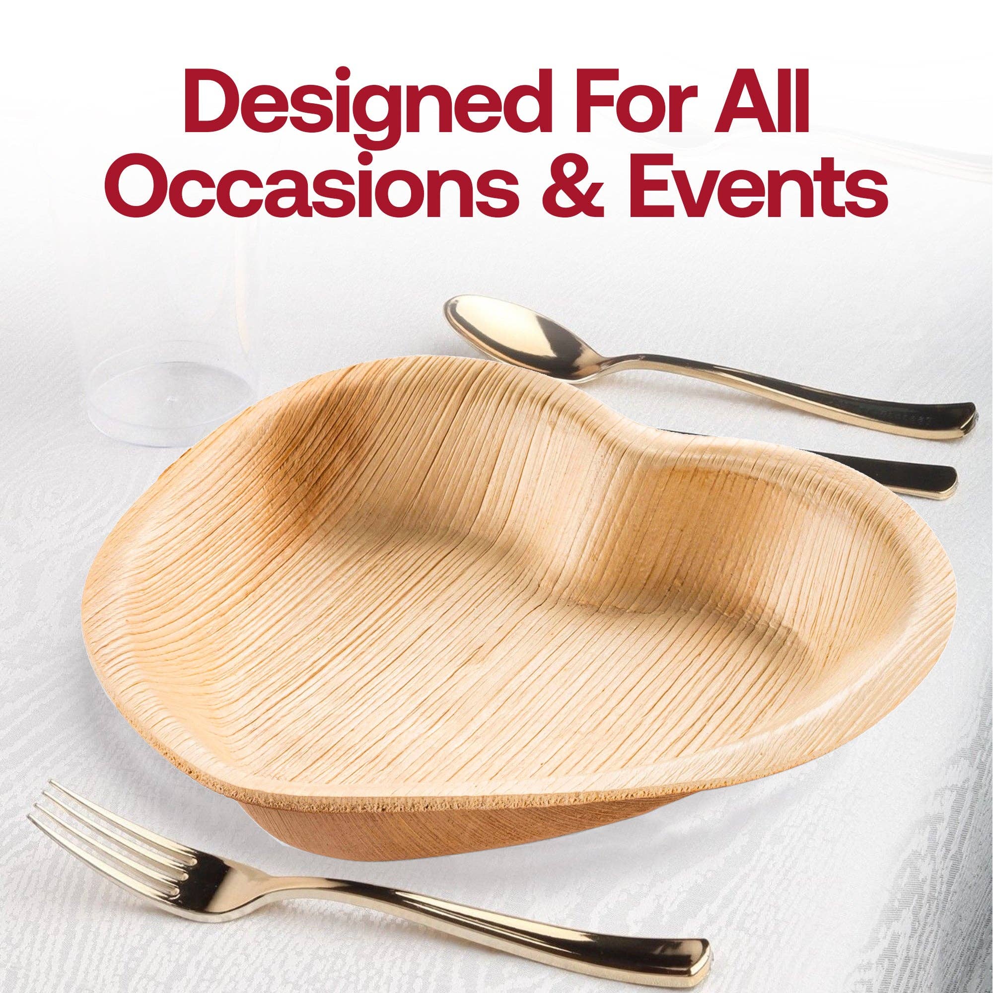Smarty had a Party - Wholesale Salad Plate - 6" Heart Natural Palm Leaf Salad Plates - 100 pcs4