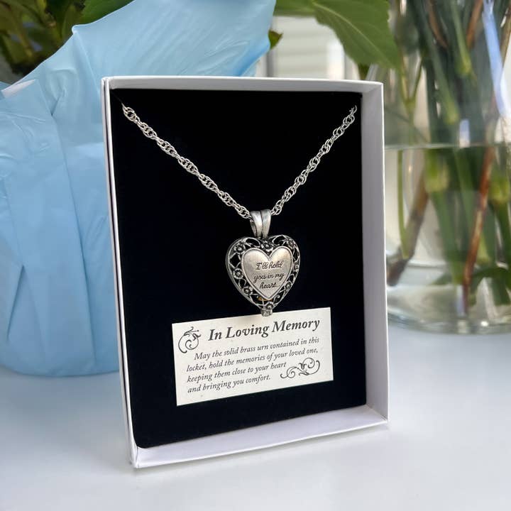 Abbey & CA Gift – wholesale Halsband med medaljong – Håll dig i himlen hjärtat medaljong