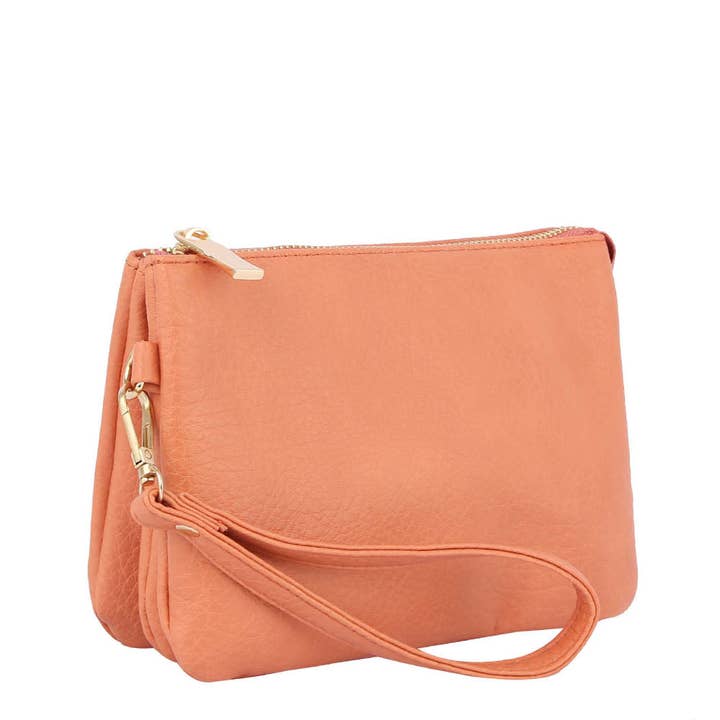 Handbag Factory Corp - Wholesale Crossbody Bag - Women's - Tripe comparament convertible clutch crossbody wristlet