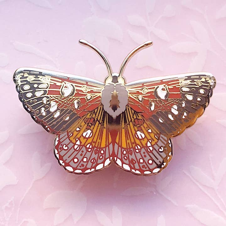 Alum and Ink - Wholesale Lapel Pin/Button - Mormon Metalmark Butterfly (Apodemia mormo) Enamel Pin