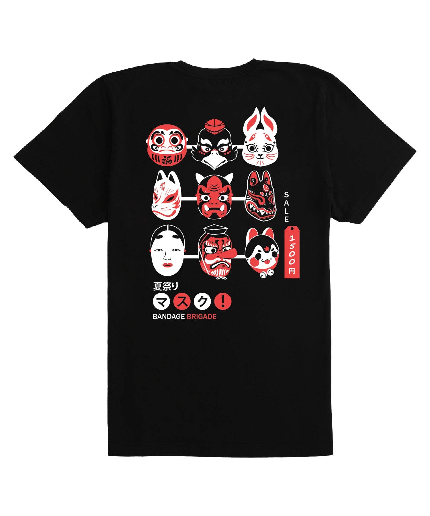 Bandage Brigade - Wholesale Screen Printed T-Shirt - Unisex - Matsuri Masks Tee1