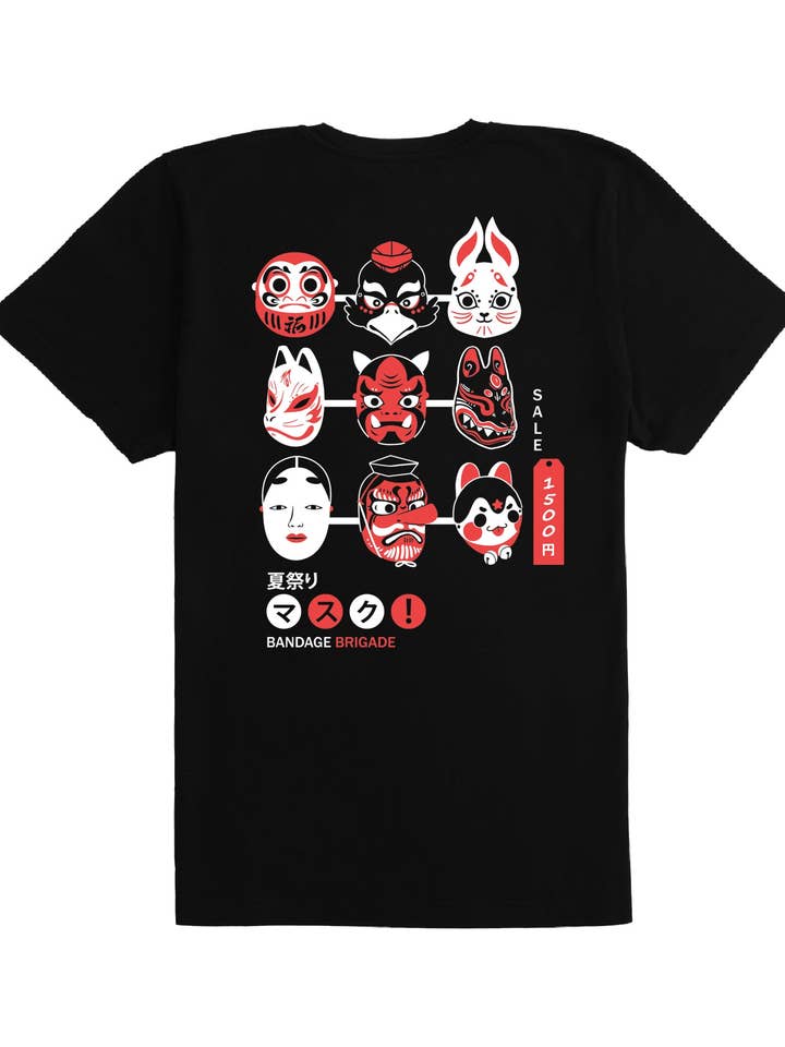 Bandage Brigade - Wholesale Screen Printed T-Shirt - Unisex - Matsuri Masks Tee1