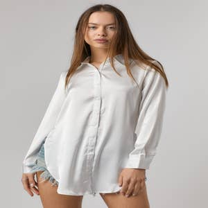Plus Size Retro Lounge Set, Women's Plus Moon & Sun Print Short Sleeve  Button Up Silk Satin Shirt & Pants Pajamas Two Piece Set