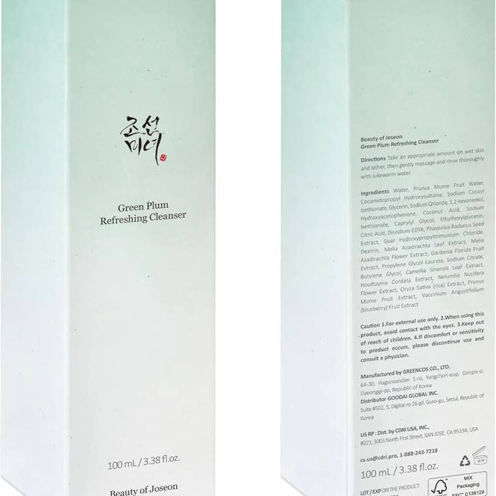 KPurity - Wholesale Facial Cleanser - Beauty of Joseon Green Plum Refreshing Cleanser 100ml1