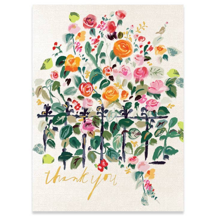 FLOWERBOX THANK YOU GREETING CARD 4.5 x 6.25" for wholesale by Calypso Cards LLC