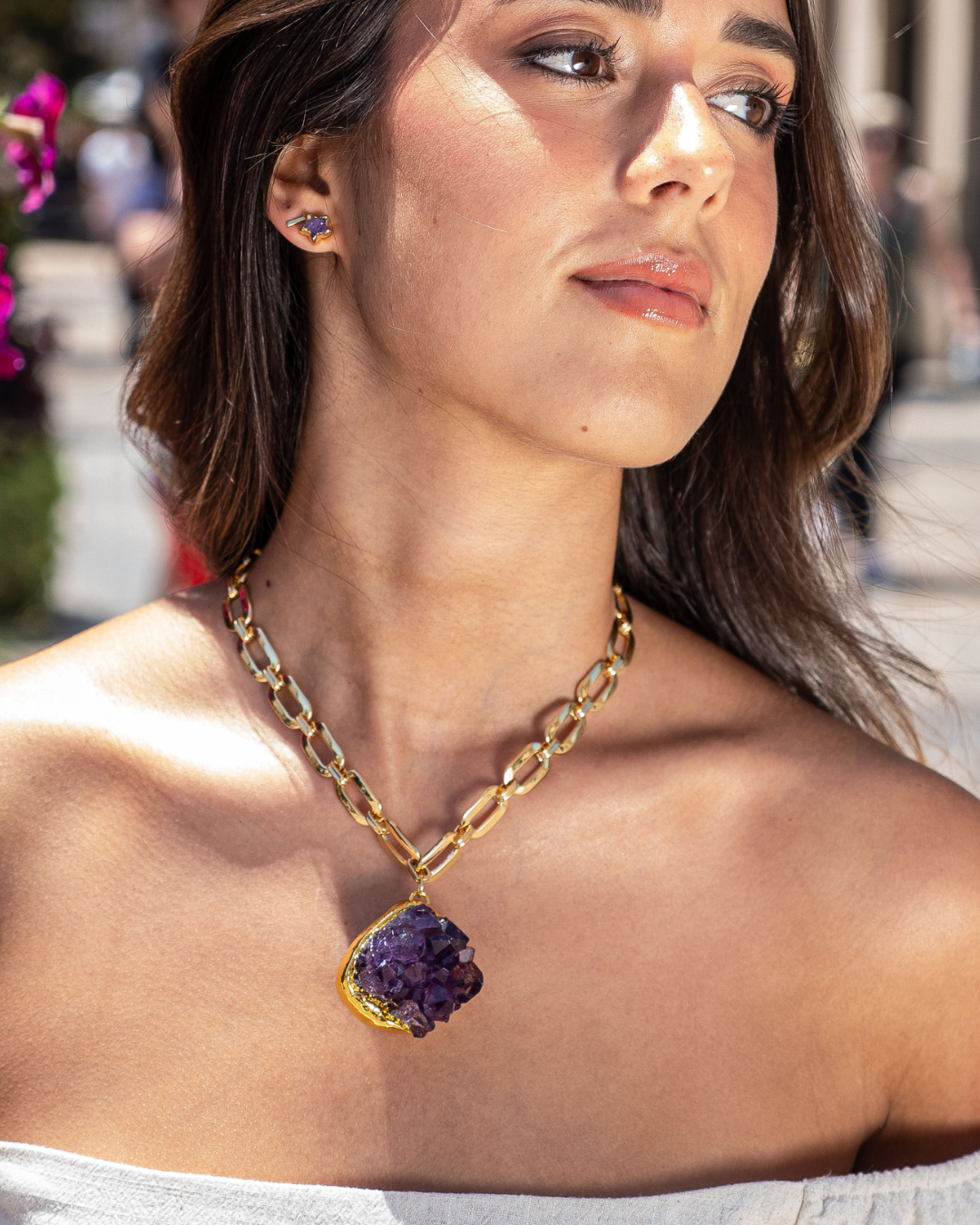 PHOEBE´S - Wholesale Pendant/Charm Necklace - Amethyst Statement Necklace (Limited Edition)1