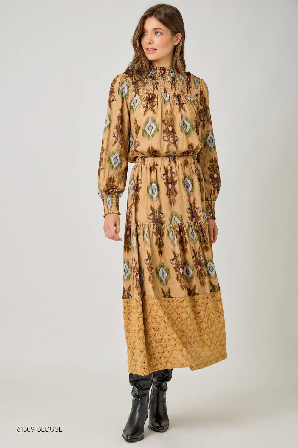 Latte 61310 Mixed Media Tiered Skirt  for wholesale on Faire8