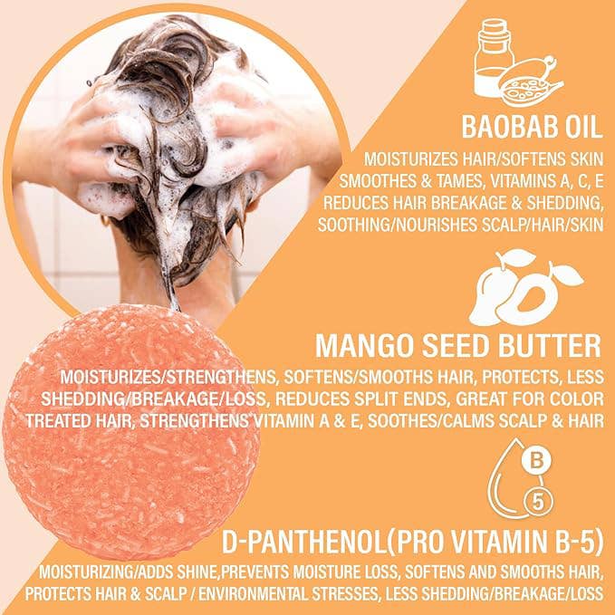 Luxiny Products - Luxurious Bath and Body – Großhandel Shampoo-Puck/festes Shampoo – Luxiny Shampoo Bar | Mango | Frizz-Kontrolle | Mangobutter
