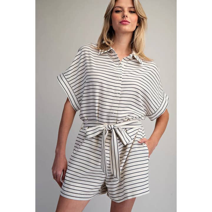 Striped Romper for wholesale by STYLE USA