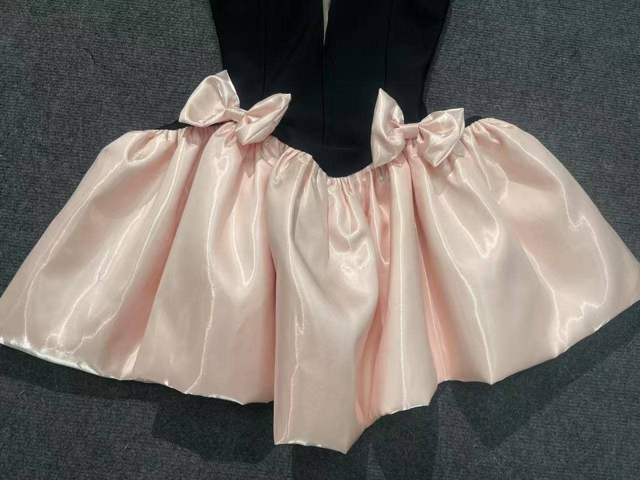 Black DR562 Glamorous Deep V Sling Tutu Dress for Banquet Elegance for wholesale on Faire6