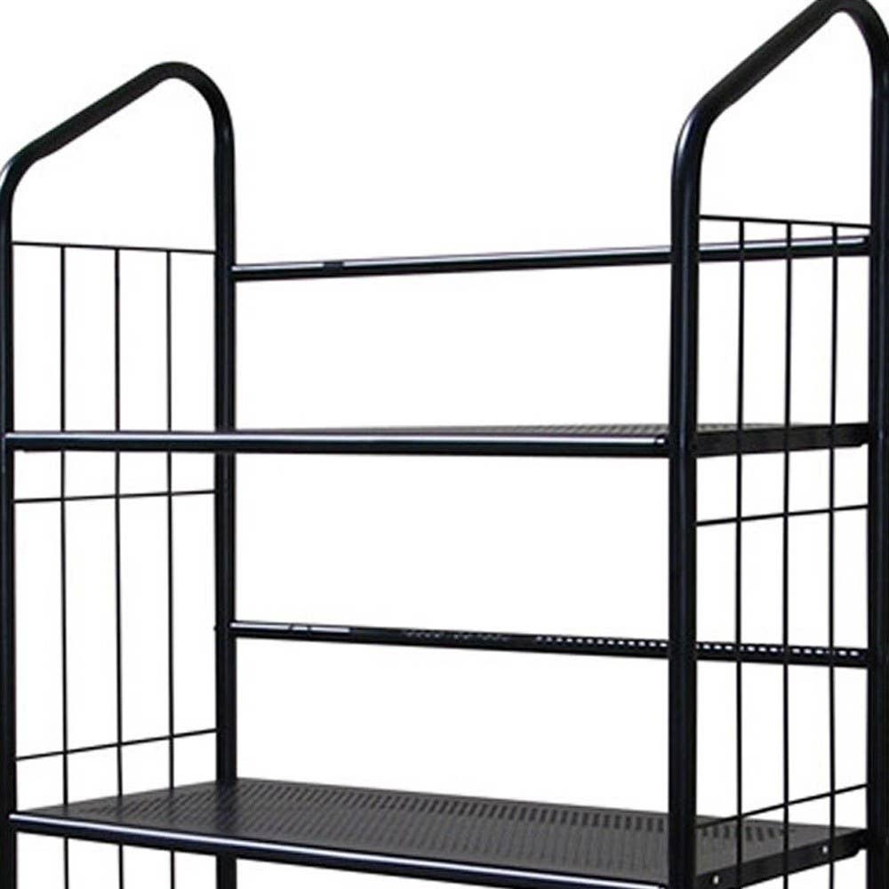 HomeRoots - Wholesale Bookcase - 64" Black Metal Five Tier Bookcase3