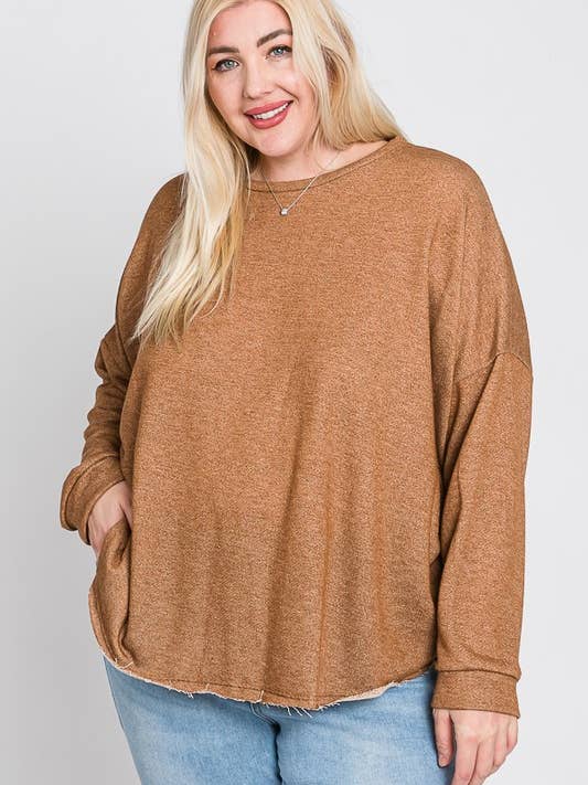 PLUS SIZE SMILE PRINT DOLMAN SLEEVE TOP for wholesale by JADE BY JANE PLUS