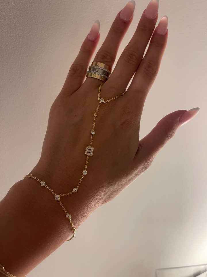 Bezel Initial Handchain for wholesale by Shop Alexandra Madison