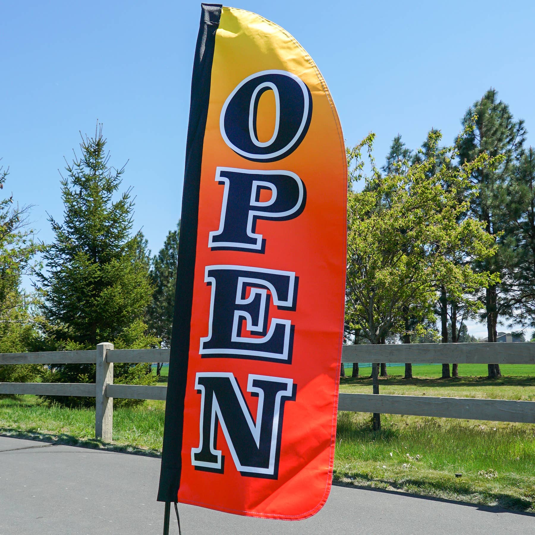 In the Breeze, LLC. - Wholesale Banner - 4' Heavy Duty Open Gradient Double Sided Feather Banner1