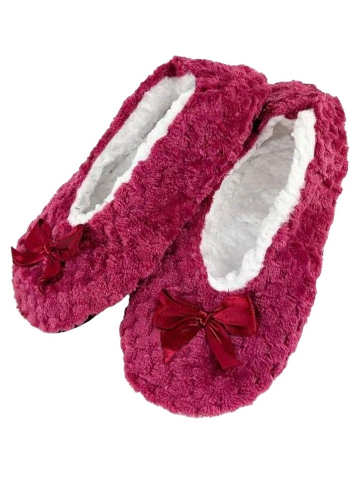 Cap Zone - Wholesale Sock Slippers - Women's - Bubble Embossed Sherpa Fleece Lounge Sock Slippers