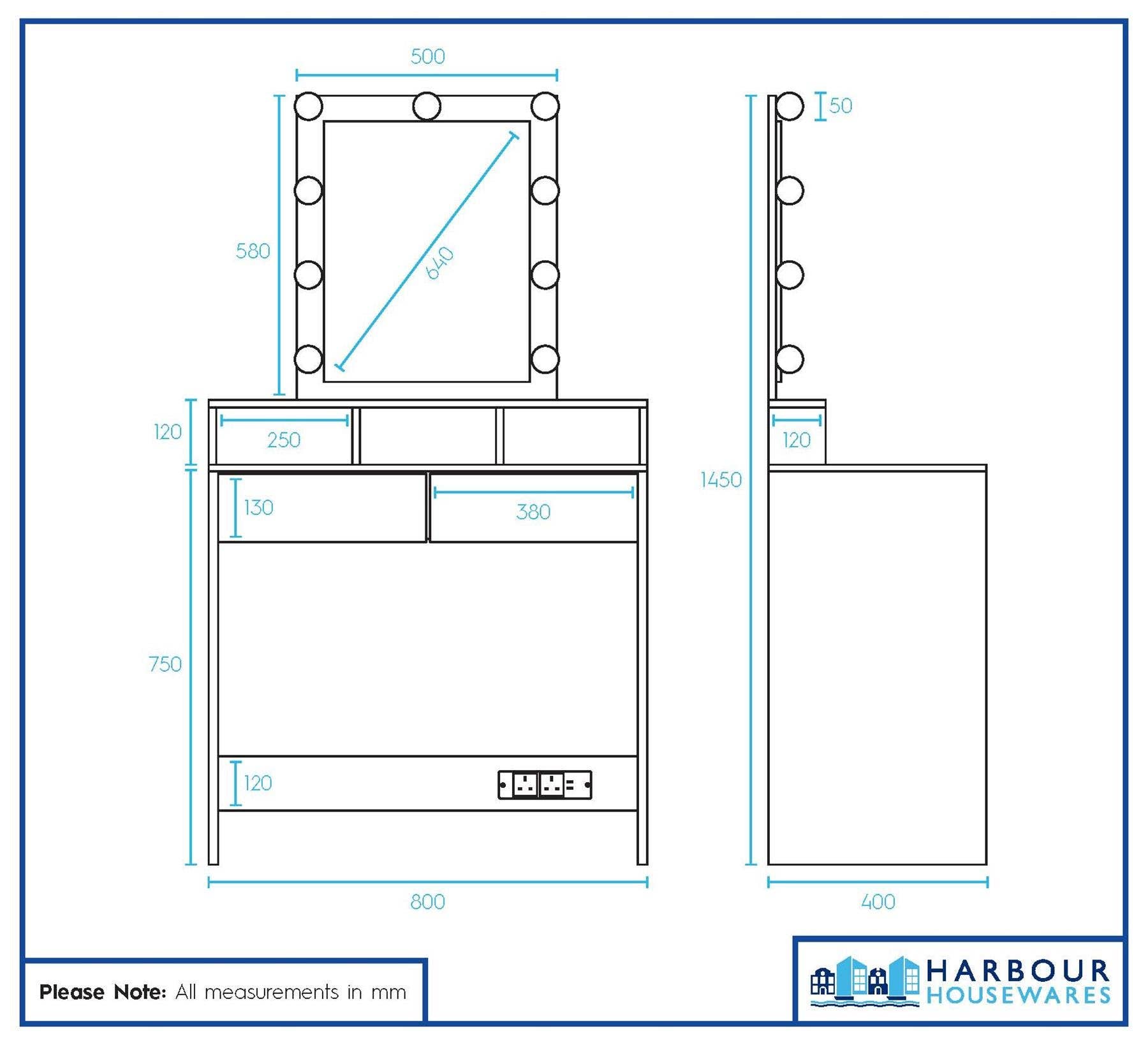 Rinkit Ltd - Wholesale Vanity Mirror - Wooden Dressing Table with LED Lights4