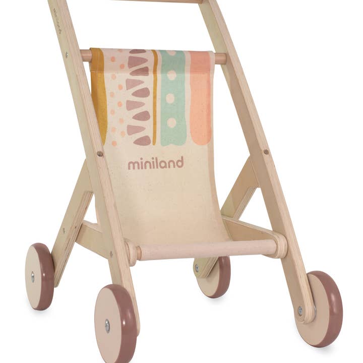 Wooden Doll Stroller for wholesale by Miniland Educational