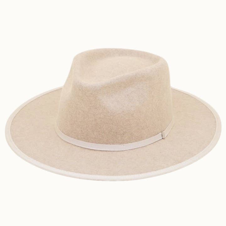 Olive & Pique - Wholesale Fedora - Unisex - LOTUS - 100% Wool Felt Structed Rancher, Satin Lined, Oatmeal