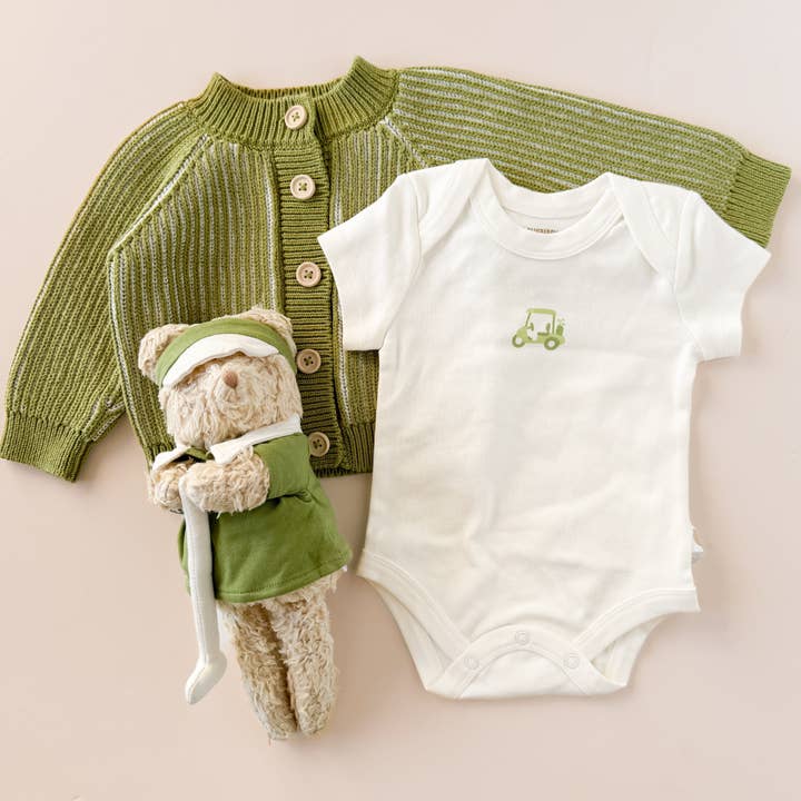 Cotton Brioche Cardigan Green Baby Kids Clothing Golf Gift for wholesale on Faire3