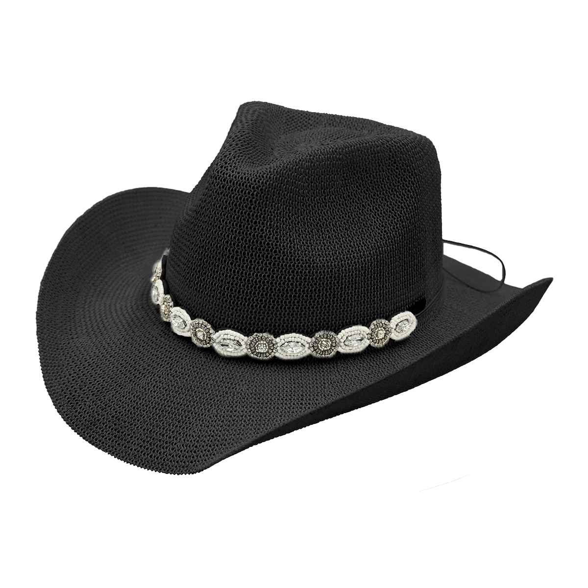 MiMi Wholesale - Wholesale Cowboy Hat - Women's - CBC08 C.C Brand Della Cowboy Hat w/ Pearl & Rhinestone0