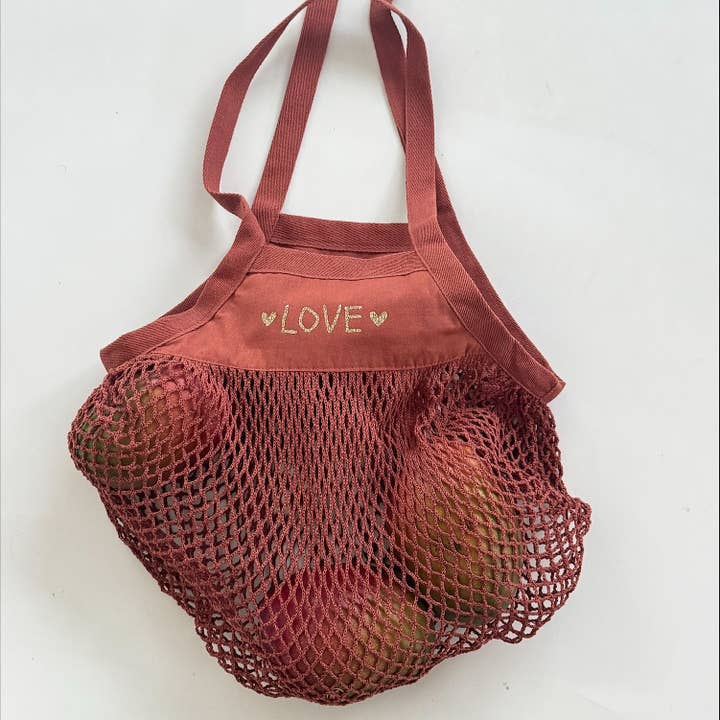 Saco de Rede para Compras - LOVE - 4 cores à escolha por atacado de Marcel & Lily