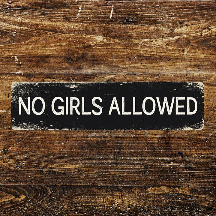The British Metal Signs Company - Wholesale Sign - No Girls Allowed Boys Man Cave Sign Metal Long Sign Plaque