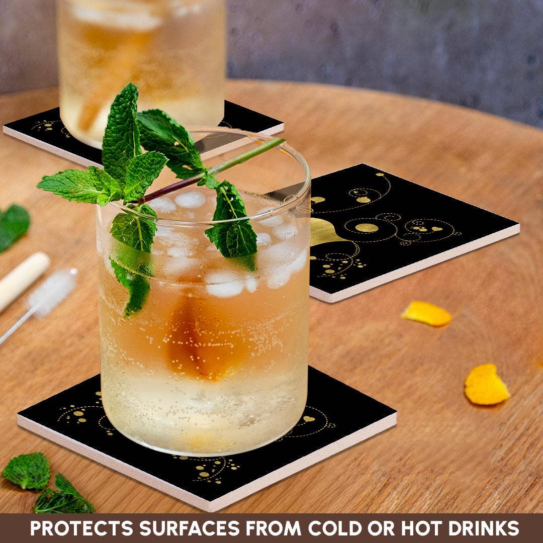 3dRose - Wholesale Coasters - 3dRose, Pretty Image Of Gold Heart and Flourish Illustration, Coaster2