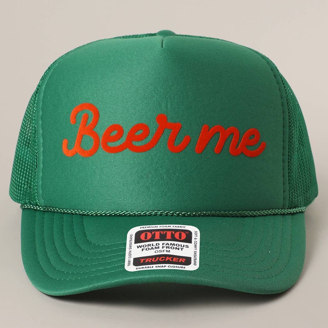 Fashion City – Engroshandel Trucker hat - Unisex – Øl Mig Tekst Printet Mesh Ryg Skum Trucker Kasket40