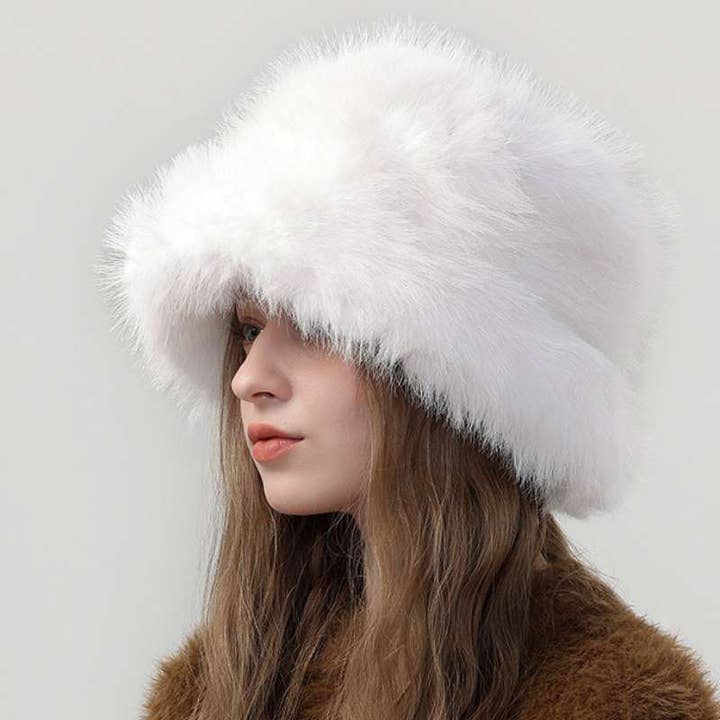 Crave by FW - Wholesale Bucket hat – Women's - Faux Fur Bucket Hat2