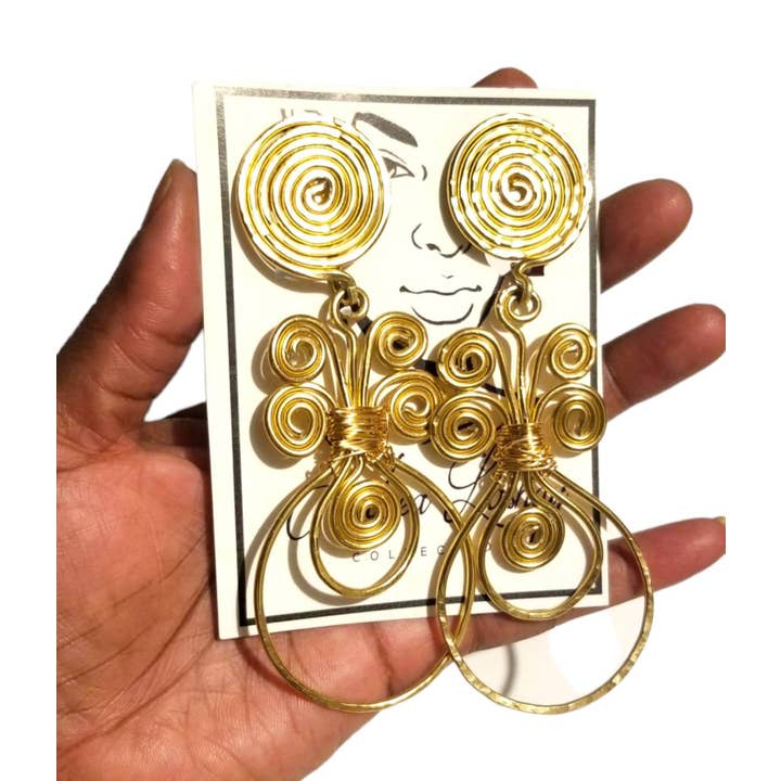 Andrea Lashay Collection - Wholesale Dangle Earrings - Gold Whimsical Earrings Gold Statement Earrings Boho Jewelry