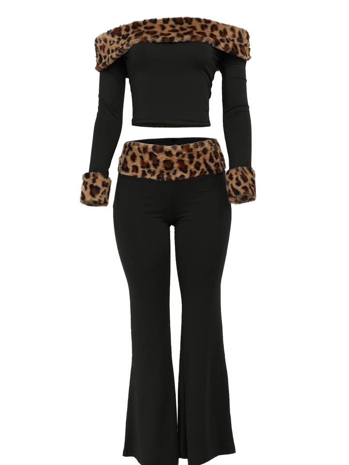 Leopard faux fur detailed top & pants set and other Purchase Wholesale leopard set. Free Returns & Net 60 Terms on Faire trending on Faire.